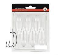 Tadpole Style Soft Bait Swimbait Set with 6pcs, Featuring Long Tail Design, Sinking and Floating Functionality for Increased Fishing Success (White)