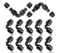 Tadpolez Micro-Drip-System L, Irrigation System Elbow, 13 mm (1/2 inch): Pipe Connector for Changing the Direction of the 13 mm Installation Pipes, Tool-free Installation, Reusable (Black)