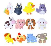 Tadpolez Pack of 12 Children's Fridge Magnets for Children, Full Back Magnetic Rubber Cute Animals, Animals Fridge Magnets Children, for Fridge Baby Educational Toy