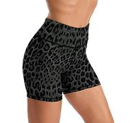 Tadxcjz Black White Musical Notes Yoga Shorts High Waisted Biker Shorts for Womens Plus Size Athletic Running Workout, Marble, Large