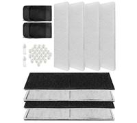 TADYAO 15 Pcs Aquarium Maintenance Filter Media Fit for Fluval U4 Underwater Filter A480, Includes 4 Sponge Pads 4 Poly Carbon Cartridges 1 Bag Ceramic Rings 4 Zippered Mesh Bags 2 Pcs Lubricant