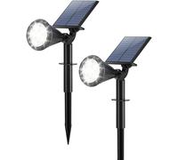 Tadyreal Solar Spot Lights Outdoor Waterproof 180° Adjustable Solar Powered Landscape Lights for Yard 4 Lighting Modes Solar Spotlights for Pathway Garden Outside Wall Pool Porch (2 Pack, Cool White)