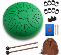 Taechalingo Tongue Drum 6 Inch 11 Tone, Small Steel Tongue Drum, Steel Tongue Drum, Small, with Tongue Drum, Songbook, Drum Sticks and Fabric Bag, Meditation Yoga Sound Healing
