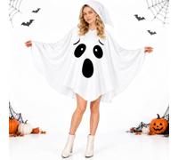 Taechalingo White Ghost Cape with Hood