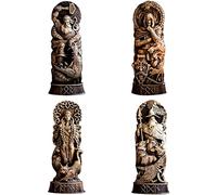 TAECOOOL Norse God Resin Statue Scandinavian Pantheons, Norse Gods Figurine Craft Viking Mythology, Home Wine Cabinet Shelt Bookcase Sculpture Orament (4pcs)