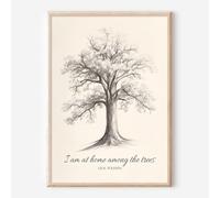 Taedfalesy I Am at Home Among the Trees Wall Art Minimalist Tree Picture Abstract Canvas Print Unframed 16x24in Living Room Bedroom Kitchen Home Office