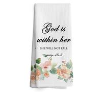 TAEDIN Christian Kitchen Towels Decor, Religious Bible Verse Dish Towel 16x24 Inches, Christian Gifts for Women, Inspirational Decorative Absorbent Dishcloths Hand Tea Towels for Kitchen Decor