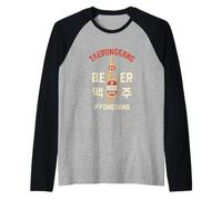 Taedonggang Beer Pyongyang North Korean Soviet Distressed Raglan Baseball Tee