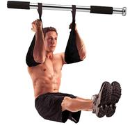 Taeku Ab Straps for Pull Up Bar - 1 Pair Heavy Duty Fitness Gym Hanging Sling with Quick Lock Connectors for Abdominal Training Leg Raises Knee Ups Core Workout (Black)
