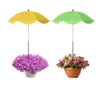 Taeku Plant Umbrella for Outdoor Plants, Adjustable Garden Shade Umbrella, Large Durable Sun Rain Protection Canopy for Potted Plants, Flowers, Vegetables, Garden Beds (Green Yellow)