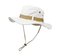 Taeku Sun Hat, Unisex Wide Brim Bucket Hat Sun Protection Cap Breathable Boonie Hat for Fishing Hiking Gardening Safari (White)