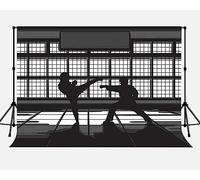 Taekwondo Backdrop, 9x6ft/2.7x1.8m New Vinyl, Japanese Kung Karate Martial Arts Photography Background, Boy Birthday Party Decor Booth Props BJDWST297