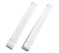 Taekwondo Colored Ranking Belts 2pcs Set for Training and Grading in Martial Arts (White)