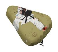 Taekwondo Design Bike Seat Cover Waterproof Oxford Fabric, Universal Adjustable Bicycle Saddle Cover with Drawstring Easy Install Protective Rain Dust Covers for Women Men