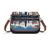 Taekwondo Design Crossbody Bags for Women Leather Handbags Travel Purses Shoulder Bags Tote Bag for Daily Use, Chicago Skyline, One Size