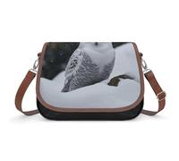 Taekwondo Design Crossbody Bags for Women Leather Handbags Travel Purses Shoulder Bags Tote Bag for Daily Use, Snow Owl, One Size