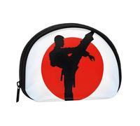 Taekwondo Design Print Portable Mini Storage Bag Shell Shaped Wallet Small Coin Wallet Shell Storage Bag