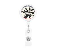 Taekwondo Design Print Retractable Badge Holder, Cute Nursing Badge Reel, Badge Clip Id Card Holders