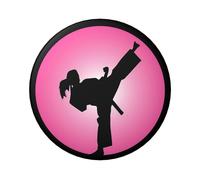 Taekwondo Design Round Badge - Durable Tin Plate Design With Full Front Print, Perfect For Custom Gifts And Apparel Decoration