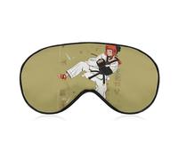 Taekwondo Design Sleep Mask for Women Men, Soft Eye Mask with Adjustable Strap for Sleeping, Light Blocking Travel Blindfold for Nap Comfortable Eye Cover for Home Office
