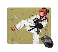 Taekwondo Design Square Mouse Pad Portable Computer Mousepad with Non-Slip Rubber Base 18 * 22cm Ultra-Thin Gaming Mouse Mat for Computer Laptop Office Desk Accessories