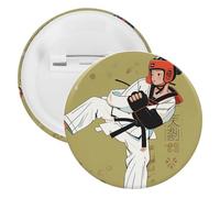 Taekwondo Design Tinplate Badge Personalized Round Brooch Large Craft Button Suitable for Teachers, Nurses, Doctors, Staff, Party Gift Accessories, style, 5PCS