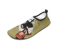 Taekwondo Design Water Shoes for Men Women, Lightweight Stretch Swim Shoes with Anti-Slip Rubber Sole, Quick-Dry Aqua Socks for Pool, Beach, Surfing, Style, 14 Women/14 Men