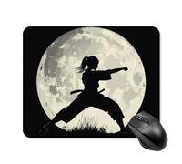 Taekwondo Girl in The Moon Mouse Pad Square Mouse Mat Cute Mousepad