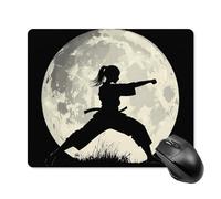 Taekwondo Girl in The Moon Mouse Pad Square Mouse Mat Cute Mousepad