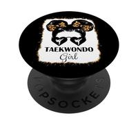 Taekwondo Girl Leopard Bleached Taekwondo Girls Teens PopSockets Adhesive PopGrip