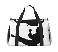 Taekwondo Martial Arts Print Womens Sports Bags Travel Bag - Gym Tote Bag with Compartment,Duffel Bags for Men,Ladies Holdall,Carry On Weekend Travel Handbags for Women
