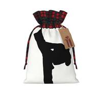 Taekwondo Martial Arts Printed Christmas Drawstring Linen Gift Bags â€“ Reusable Burlap Fabric Bags With Tags For Christmas Gifts, Party Favors, Wedding Decor & Holiday Packaging 2 Sizes