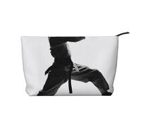 Taekwondo Martial Arts Printed Makeup Bag Corduroy Travel Cosmetic Bags Cosmetic Case Toiletry Bag Organizer for Women Mom Girls