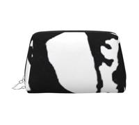 Taekwondo Martial Arts Printed Small Makeup Bag Portable Leather Make up Bag Travel Cosmetic Bags Organizer for Women, Silver Zipper