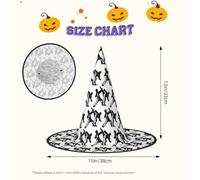 Taekwondo Martial Arts Printing Halloween Witch Costume Accessory Pointed Cap Witch Hat Foldable Halloween Hats 1 Pieces