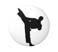 Taekwondo Martial Arts Round Badge - Durable Tin Plate Design With Full Front Print, Perfect For Custom Gifts And Apparel Decoration