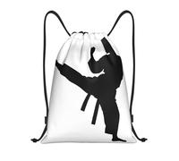 Taekwondo Martial Arts Title: Lightweight Drawstring Duffel Bag â€“ Water-Resistant Foldable Gym Sack with Adjustable Shoulder Strap, Ideal for Sports, Yoga, Travel and School