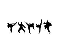 Taekwondo Martial Arts Wall Decals PVC 21x65.3cm Multiple Size Options Small Black