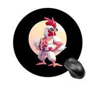 Taekwondo Muscle Turkey Chicken Mouse Pad Waterproof Non-Slip Rubber Base Round Mouse Mat Gaming Mousepad