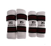 Taekwondo Shin Guard Leg Arm Guard Elbow Set - Protective Gear for Martial Arts, Sparring, Kickboxing, Karate, Aikido Training- White XL