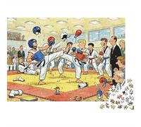 Taekwondo Sparring Chaos Wooden Jigsaw Puzzle Waterproof 1000 Piece Puzzles for Adults Gifts Challenging And Brainteasing Games