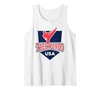 Taekwondo Support The Team Player USA Flag Fighting Tank Top