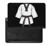 Taekwondo Uniform Travel Passport Holder Wallet Cover Case Card Organizer PU Leather