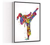 Taekwondo Watercolour Print Wall Art Taekwondo Gift for Girl Taekwondo Taekwondo Wall Art Canvas Wall Art Modern Framed 8x12 Inches
