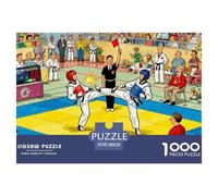 Taekwondo Wooden Jigsaw Puzzle Waterproof 1000 Piece Puzzles for Adults Challenging And Brainteasing Games