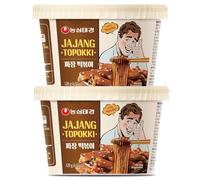 TAEKYUNG Topokki (Jajang, 4.5oz, Pack of 2) - Korean Street Food with Glass Noodles and Rice Cake | Sweet & Savory Authentic Korean Tteokbokki | Easy to Make - Ready in 4 Minutes
