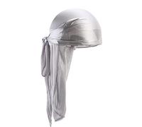 Taelor Boutique Silky Durags | Upgrade Your Style and Comfort with our Soft and Durable Premium Silk Durags | Perfect for 360 Waves, Dreadlocks and Curls | Promotes Hair Growth - Silk Durag (Silver)