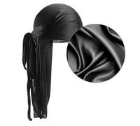 Taelor Boutique Silky Durags | Upgrade Your Style and Comfort with our Soft and Durable Premium Silk Durags | Perfect for 360 Waves, Dreadlocks and Curls | Silk Durag (Black)