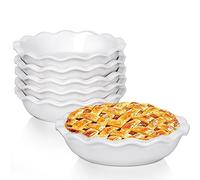 Taeochiy Mini Pie Pans, 6.5 Inch Individual Pie Plate, 12 Ounce Pie Dish Ramekins, Set of 6, White