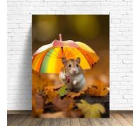 taesdvry Hamster Umbrella Paint by Numbers for Adults,Paint by Numbers Kits On Canvas for Beginners,Without Frame DIY Acrylic Oil Painting Art Craft for Home Wall Decor 12x16 inch